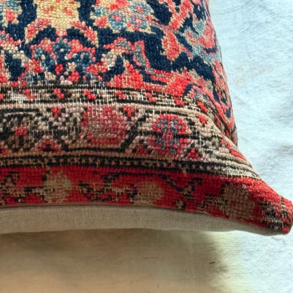 Antique Caucasian Rug Pillow - Image 4