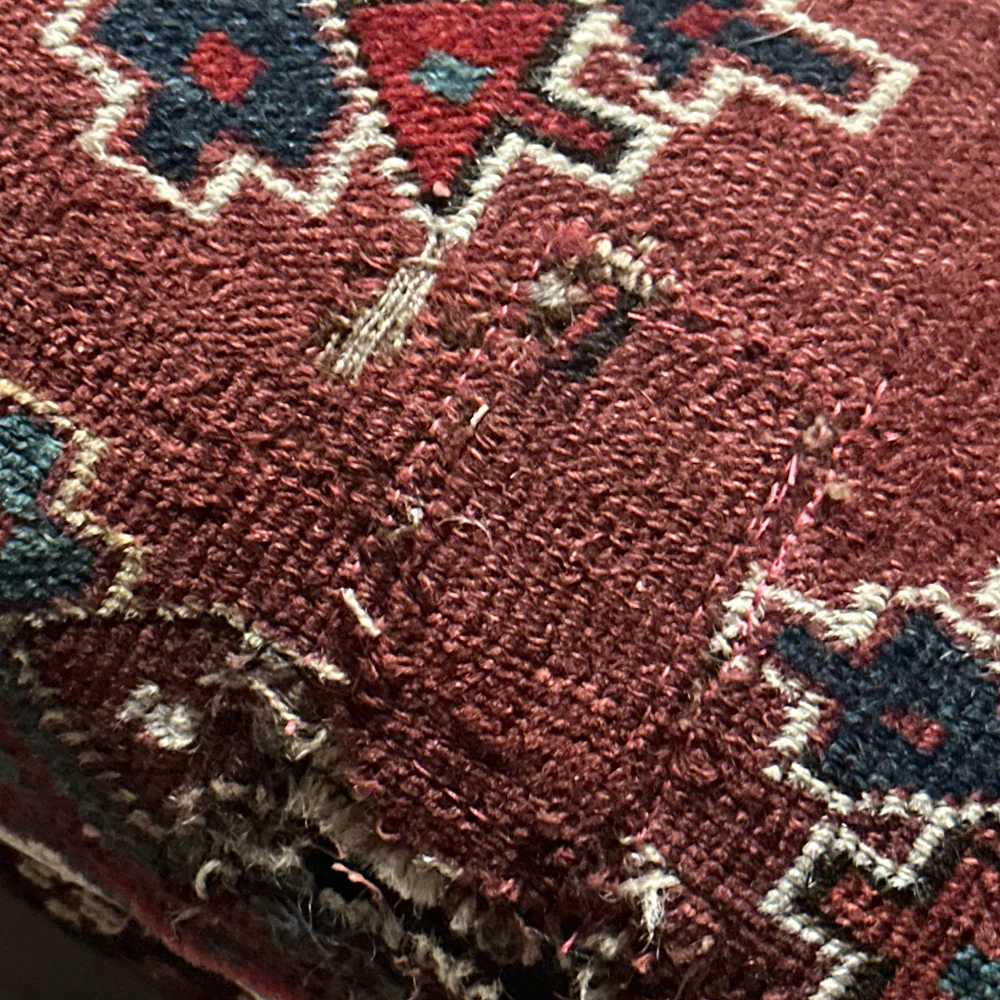 Antique Caucasian Rug Pillow #7 - Image 3