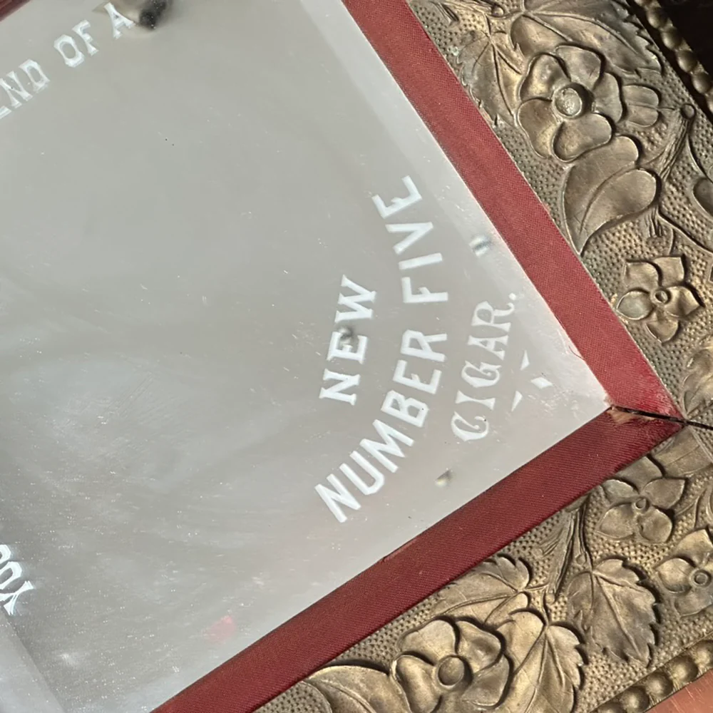 Early 20th Century American 20.5" H Arts & Crafts Cigar Mirror - Image 4