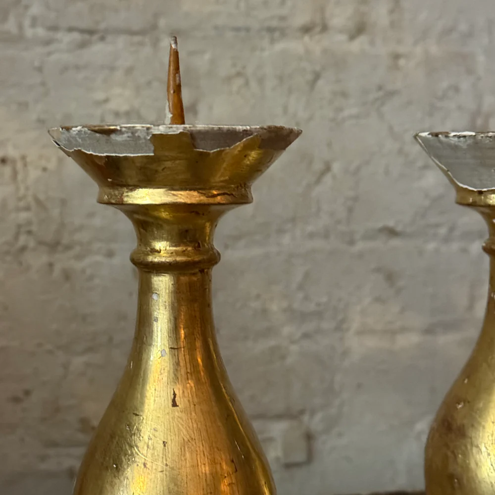 Pair of 19th-century Austrian Gilt Candlesticks (D) - Image 4